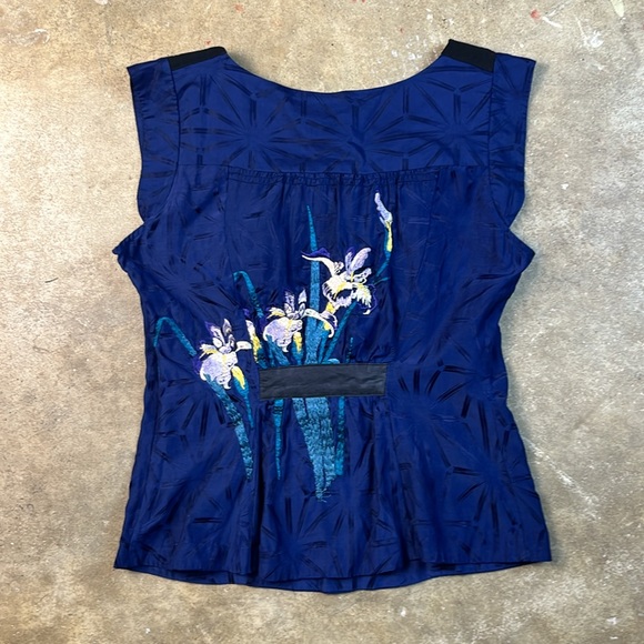Floreat by Anthropologie Navy Blue Blouse with Floral Embroidery
Size: 2 - Picture 5 of 8